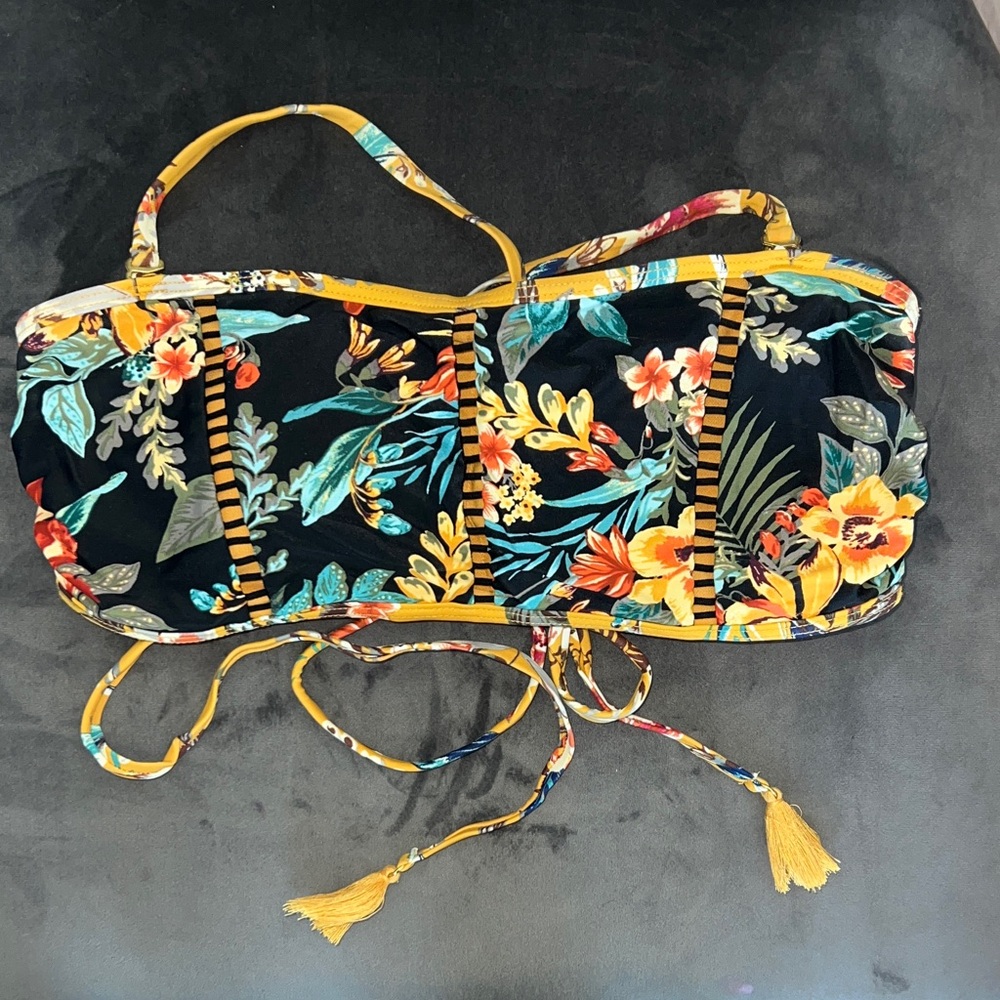 Time and Tru Yellow Strapless Top